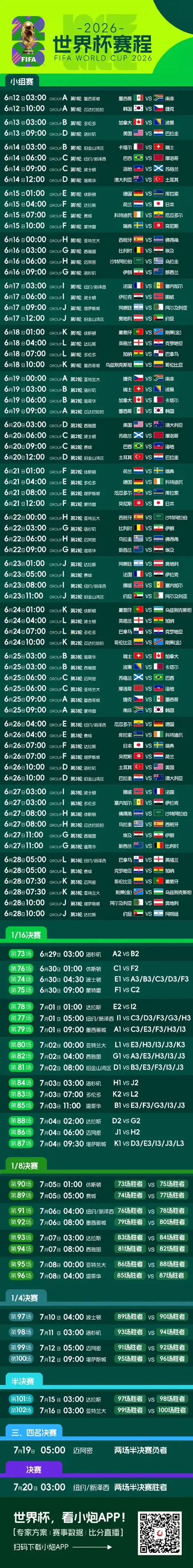 2026世界杯倒计时！美加墨赛程长图曝光，国足这次能圆梦吗？